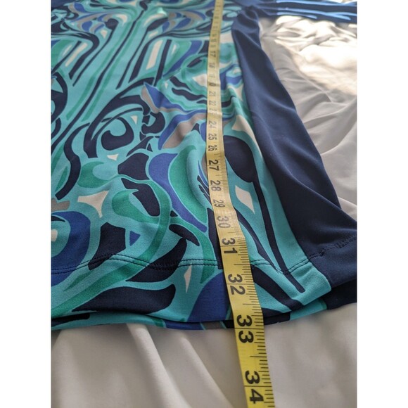 Banana Republic Dress Women's PM Multi Blue Color Block Abstract Art Sheath - Picture 13 of 13